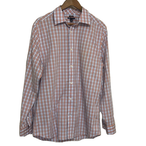 Gap Men’s Long Sleeve Blue Plaid Button Down Shirt Sz Large (16-16.5)